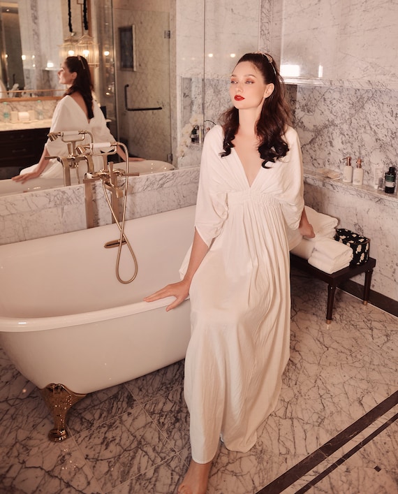 chinese dress ladies FioraMosaic Women's Cotton Linen Long Maxi Dress, White Loose Fit, Long  Sleeve with Pockets, Beach Vacation Style (US, Alpha, Medium, Regular,  Regular, White) at Amazon Women's Clothing store main image 0