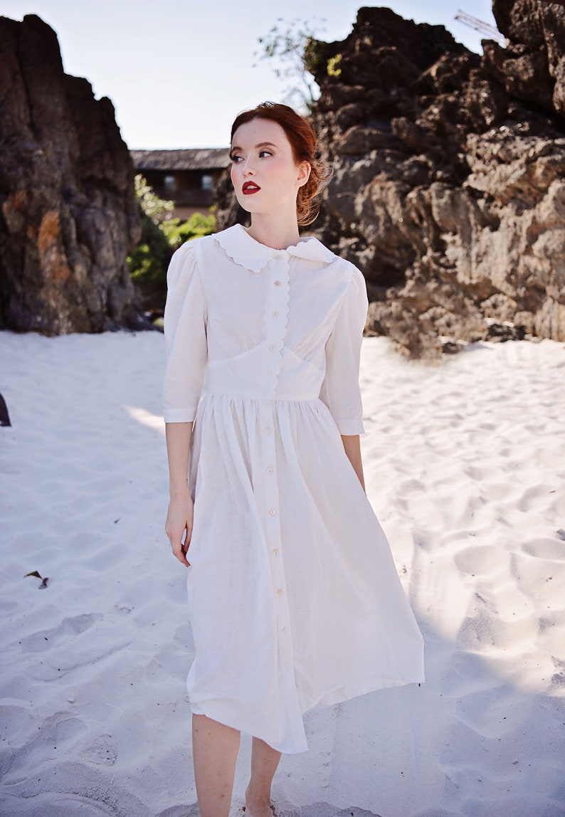 Summer Linen Dress Linen Clothing Long Handmade Dress image 4