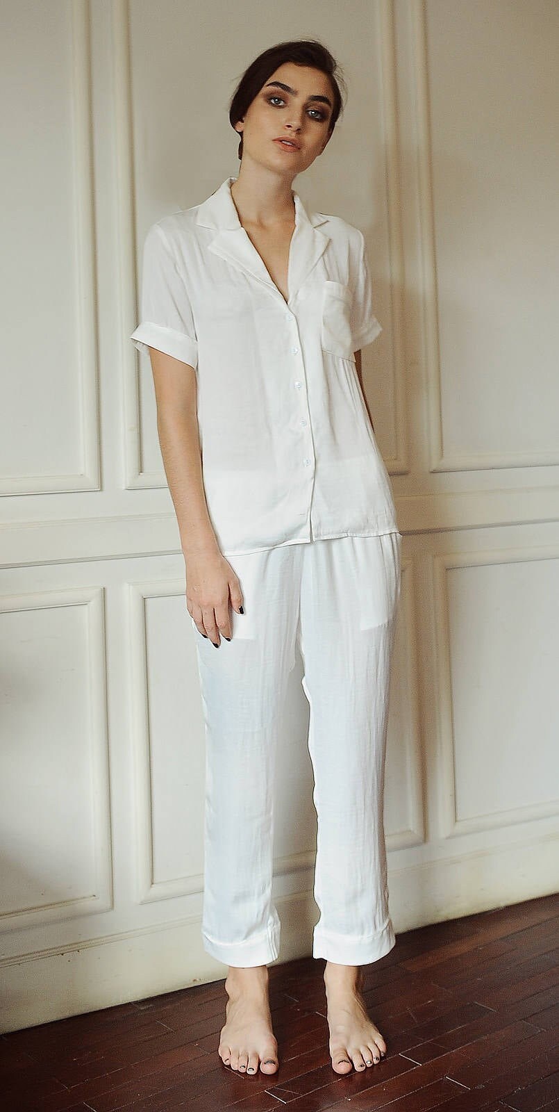 White Silk Pajamas Women Silk Pajamas Comfy Silk Loungewear Christmas Gift  for Her -  Canada
