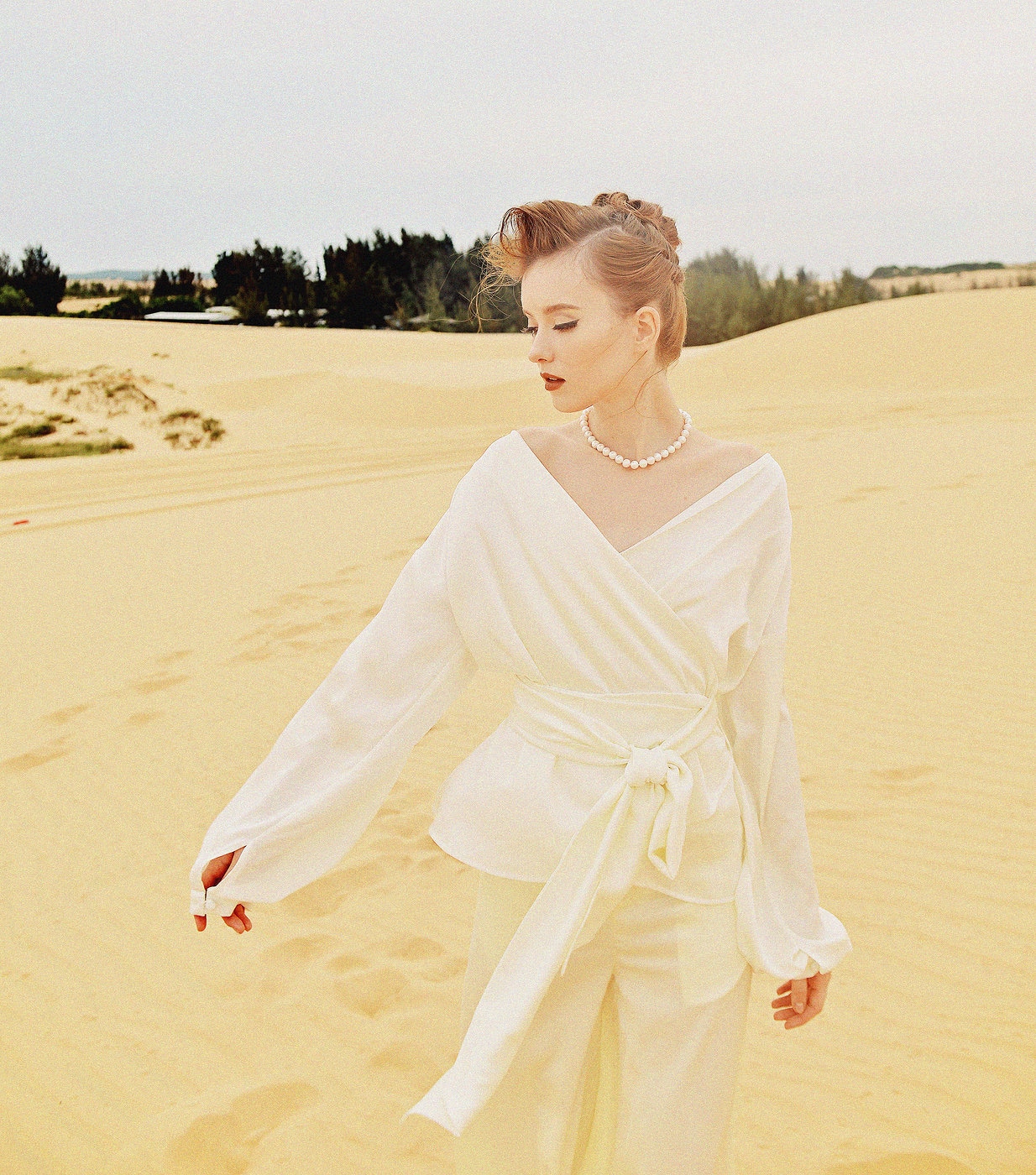 silky wrap top