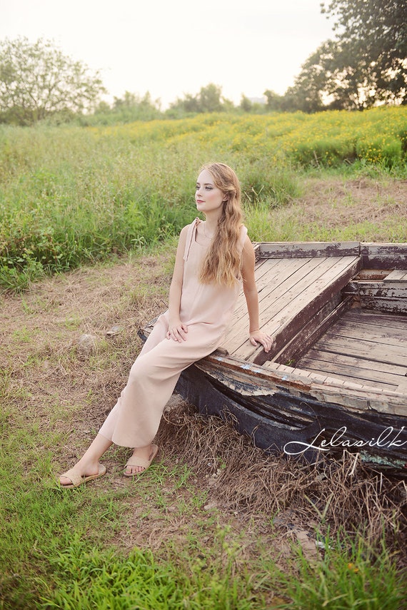Women Linen Overalls - Linen Cotton One Piece - Women