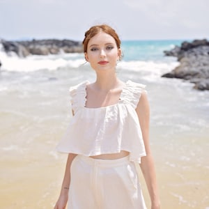 Linen Top Women - Summer Crop Top - Linen Crop Top Women