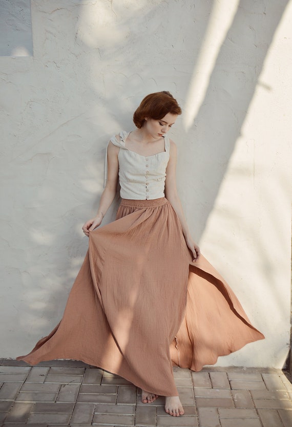 Cotton skirt with slits 2025