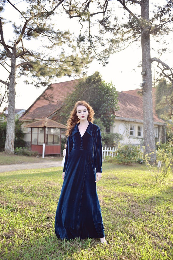 Formal Dress - Velvet Dressing Gown - Long Dress Women