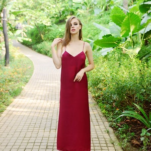 Silk Dress Maxi Silk Nightgown Beach Wedding Slip Backless Silk Gown Gift For Bride image 1