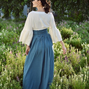 Linen Skirt Women - Bohemian Long Skirt - Skirt with Elastic Waist - Bohemian Maxi Skirt - Hippy Long Skirt image 7