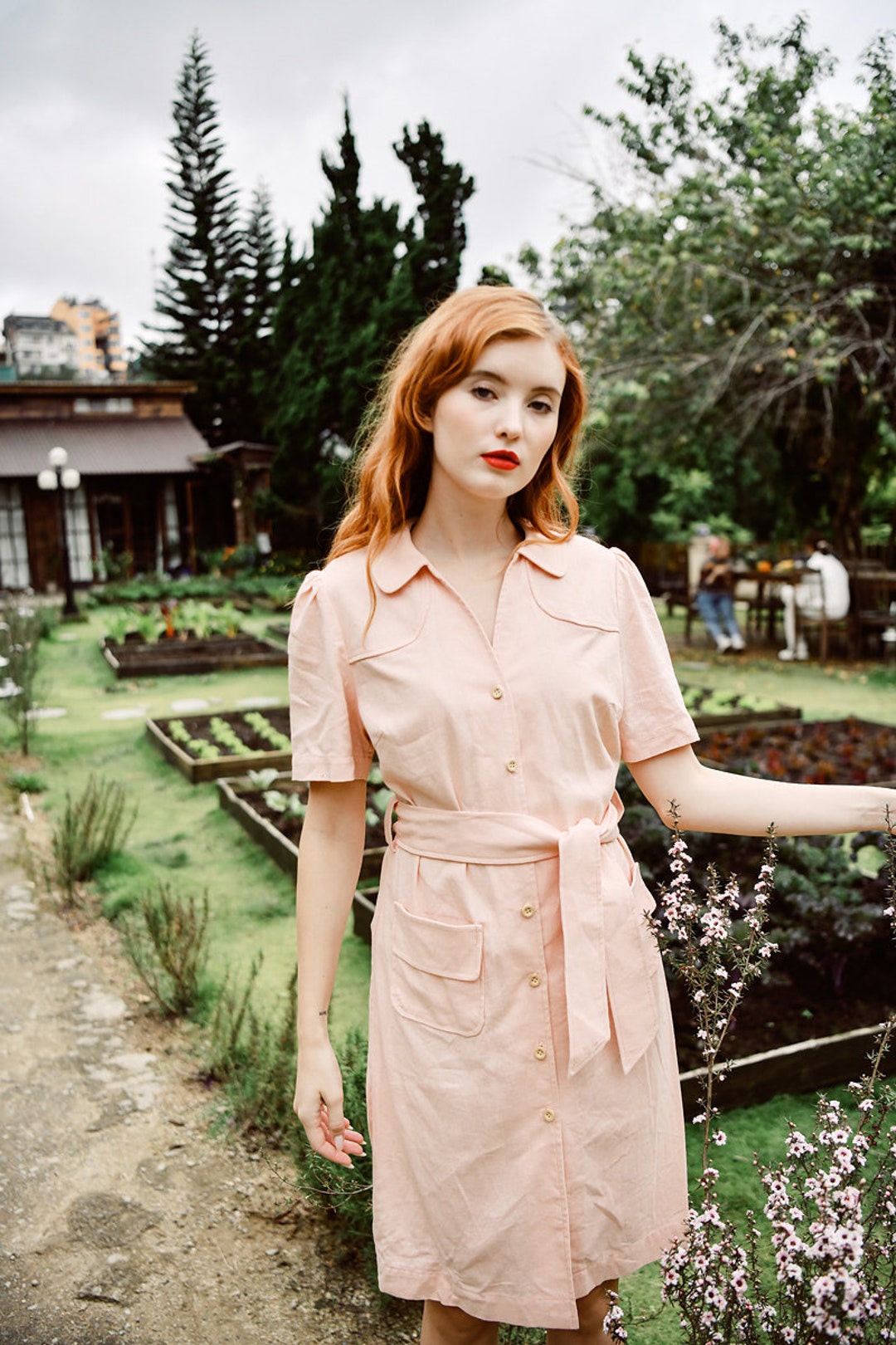 Embroidered Linen Button-Down Dress