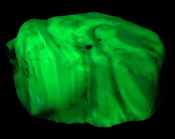 Milk Glass Jadeite Swirl Art Glass Cullet Glowing Uranium Slag Glass #4GX221