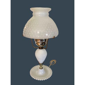 Fenton eBay Table Lamp Milk Glass Hobnail Vintage Electric 17 Inch White