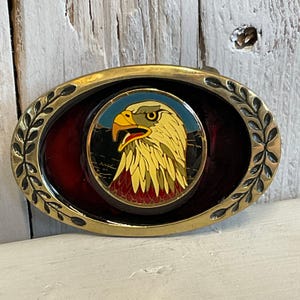 Vintage Heritage Buckles Bald Eagle Head Belt Buckle Brass Patriotic USA