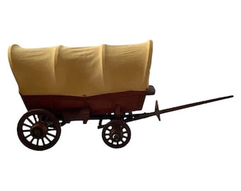 Carroza de madera estilo Conestoga Dodge City, modelo pionero, decoración del oeste, hecha a mano