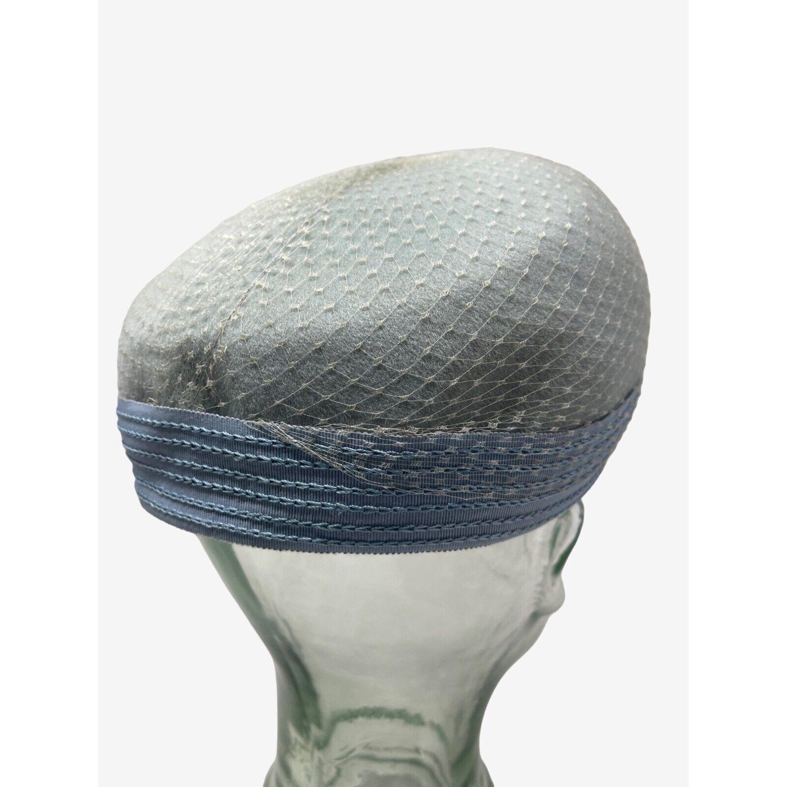 Ritz Henry Pollack Hat Dusty Blue Jewel Bow Band Baby Blue  display picture 2