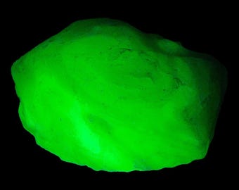 Jadeite Vaseline Art Glass Cullet Glowing Swirl Uranium Slag Glass #4GXL131