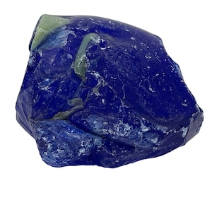 Cobalt Blue Green Tipped Art Glass Cullet Translucent Slag #5XL202