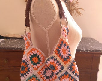 handbag crochet granny square