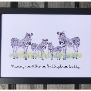 Zebra Family Print