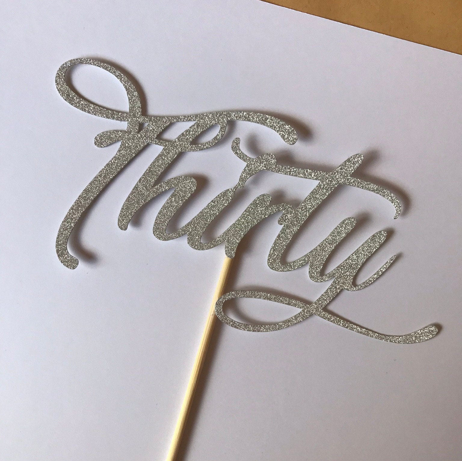 Thirty Glitter Cardstock Cake Topper Etsy UK