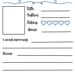 Book Review Template - Digital Download - Printable