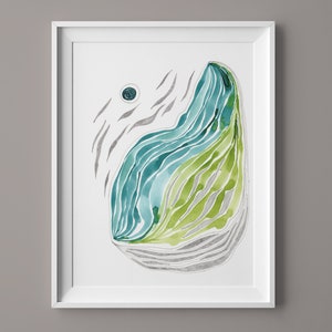 Pittura ad acquerello originale, NASCITA, arte moderna, contemporanea, opera d'arte, astratta, minimalista, grafica, firmata