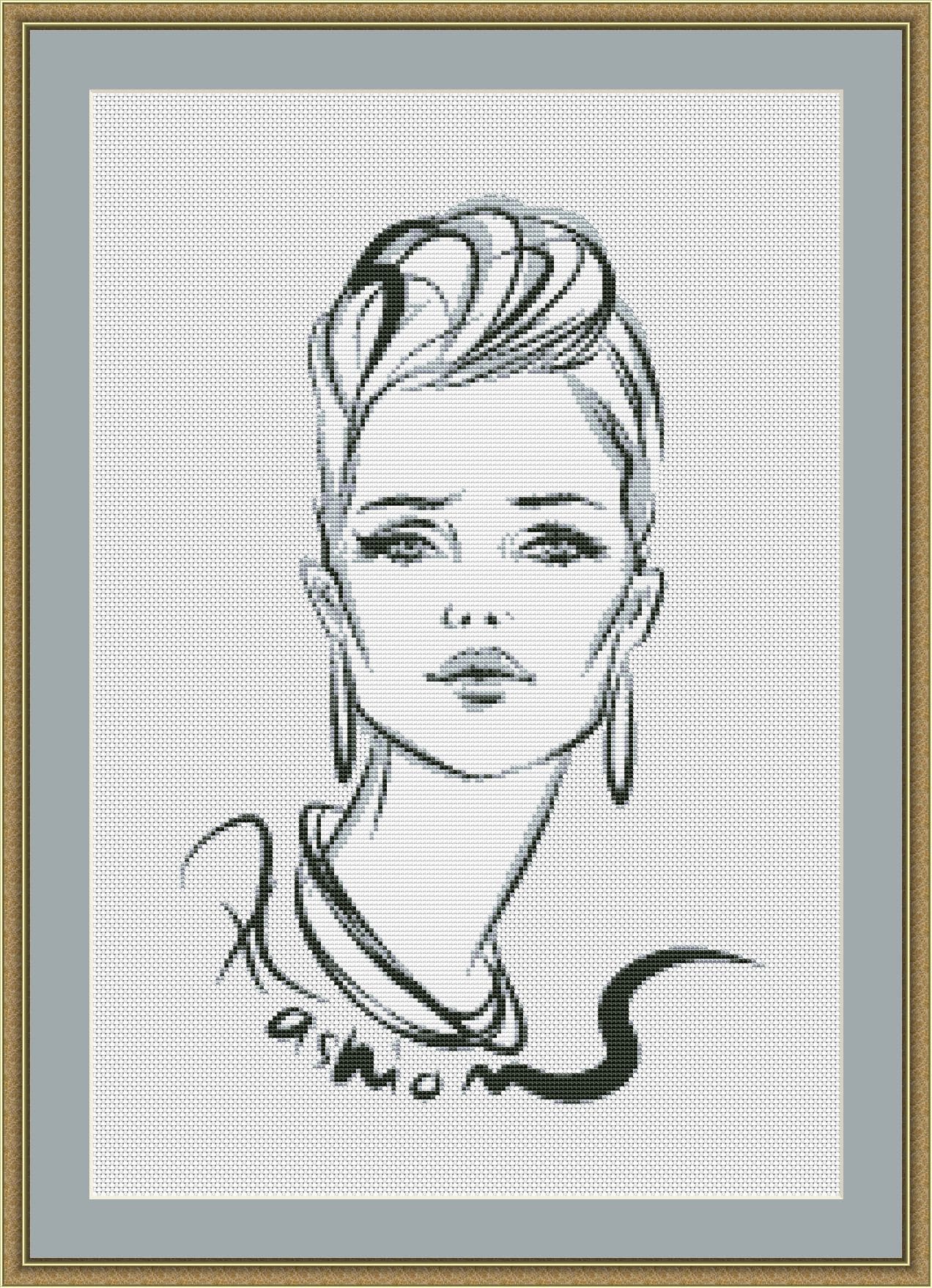 Woman cross stitch pattern pdf. Fashion cross stitch pattern. Etsy