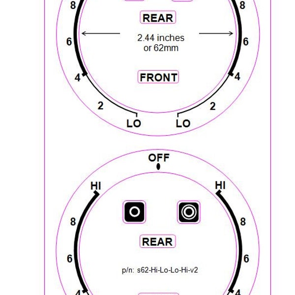 2 Dials X Hi-8-6-4-2 Lo - Lo-2-4-6-8-Hi For an American Style CookTop. UK SELLER  - Overseas Shipping time could be up to 4 weeks