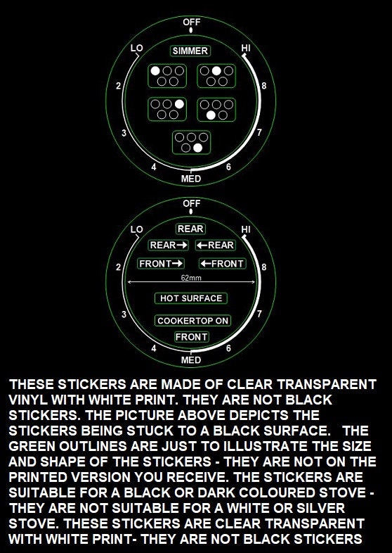 Cooktop Dial Stickers – Lo-med-hi, American Style Range (2 Dials) - Etsy