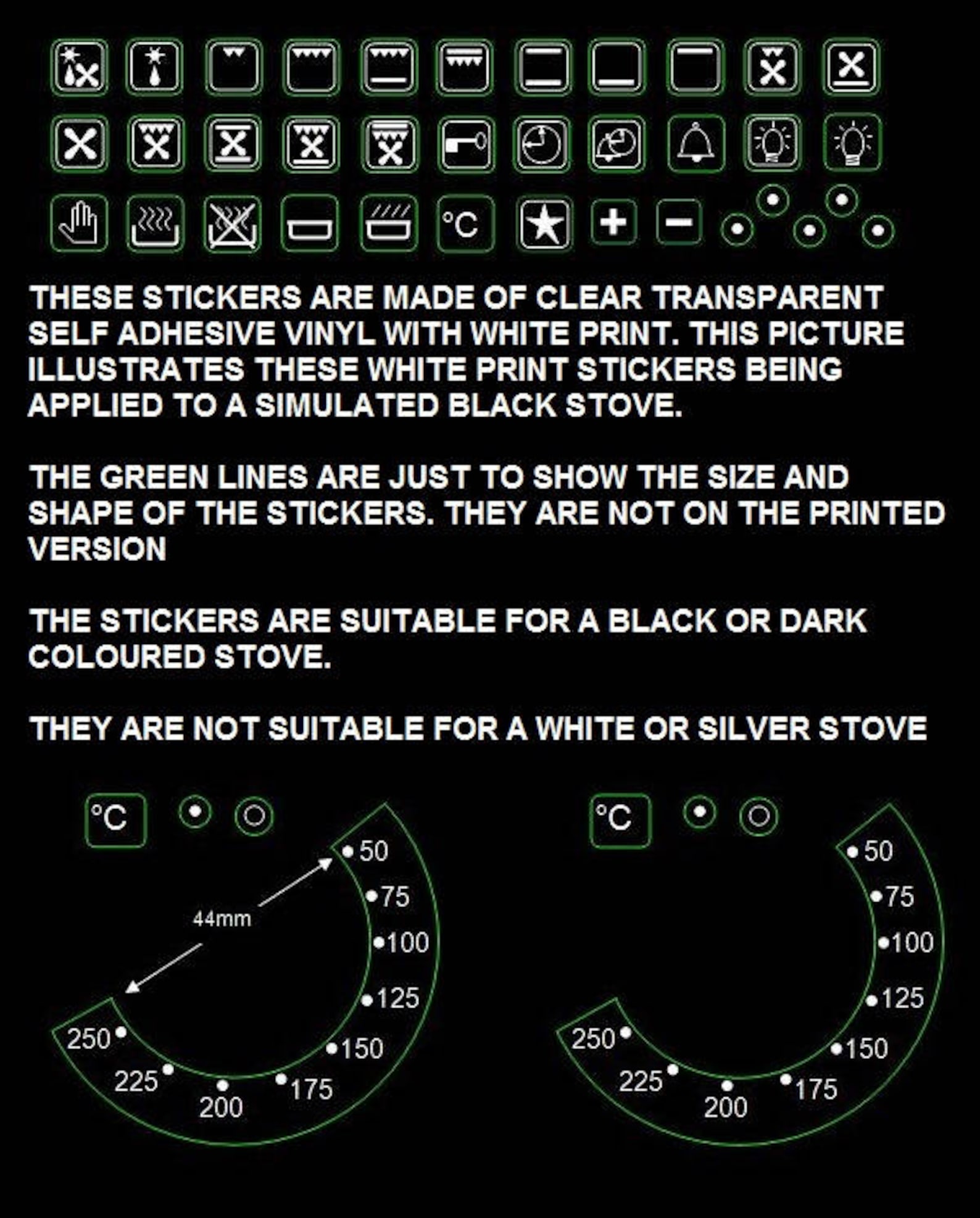 Bundle Sticker Set 36 Oven Symbols 2 Oven Temperature - Etsy