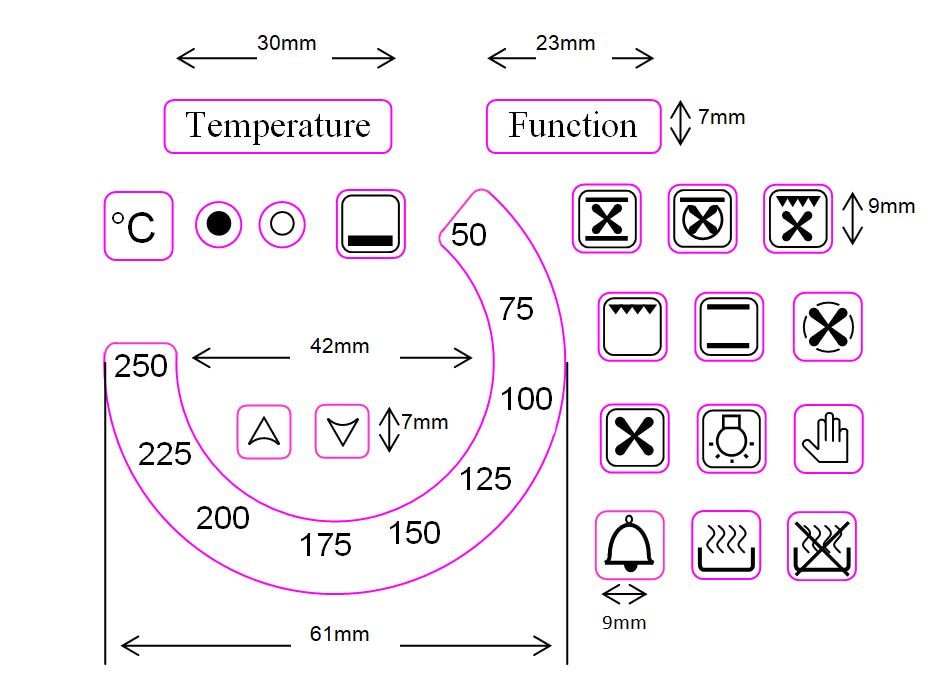 Temperature Dial With 18 Oven Symbols Etsy UK