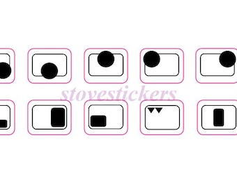 4-7 ring cooker top markings decals. UK SELLER  -  Overseas Shipping time could be up to 4 weeks