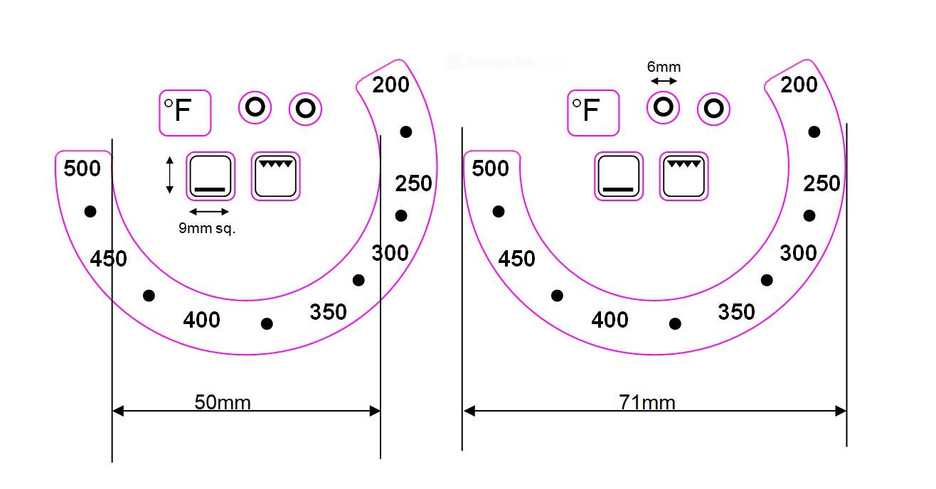 Fahrenheit Oven Temperature Sticker Decals With Marking Etsy UK
