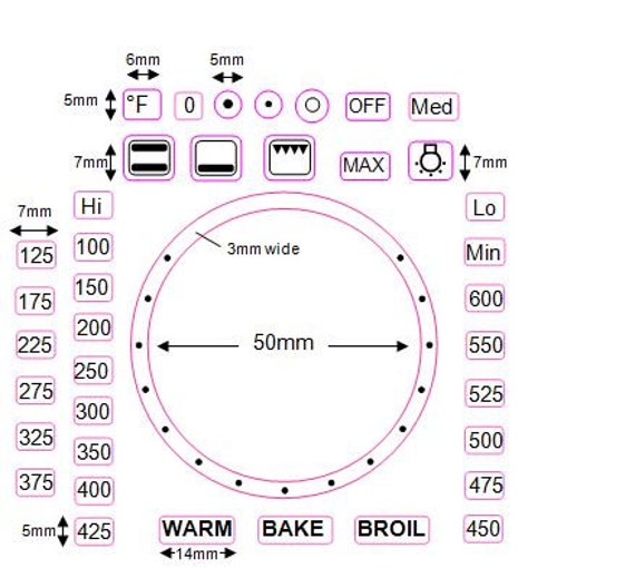 Fahrenheit Separate Oven Temperature Numbers for American Ovens 