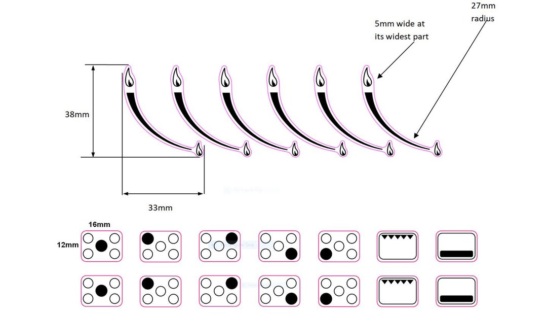 Cooker Top Stickers – 5 Ring Hob & 6 Flame Indicator, Black Print - Etsy