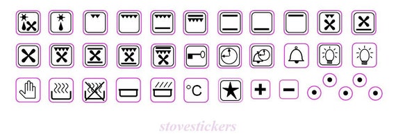 36 Separate Oven Stove Symbols Please Note Post To The Usa Etsy Uk