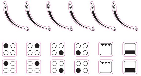 Gas Hob Stove Cooker Flame symbols decals indicators top Knob stickers markings