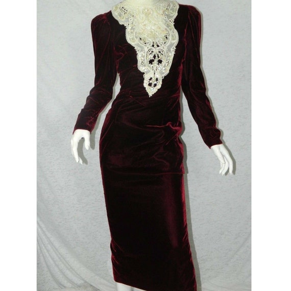 red velvet lace dress