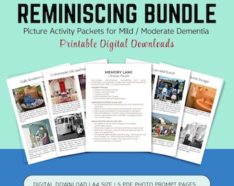 Dementia Activity Printable, Photo Prompts for Seniors, Reminiscence Therapy, Memory Care, Alzheimer's Engagement PDF