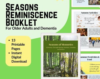 Dementia Reminiscence Booklet: Seasons Conversation Prompts (PDF Download)
