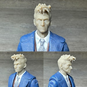 14th Doctor David Tennant 1/13 scale head - unpainted