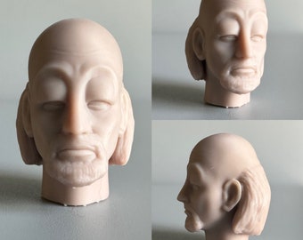 Vogan 3D resin printed head 5” scale - unpainted