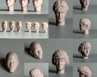 1/12 scale Doctor heads (for 6” figures) - unpainted