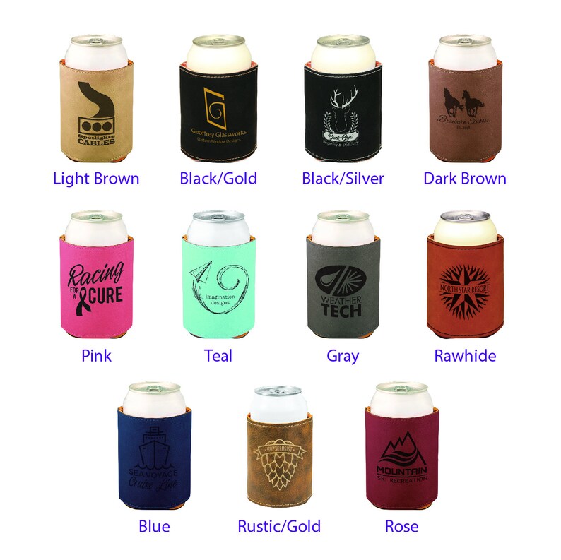 Leatherette Beverage Holder Personalized & Customized Koozie Etsy