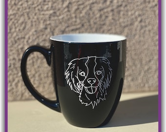 Personalized Laser Engraved Ceramic Coffee Mug - 16oz Bistro Mug