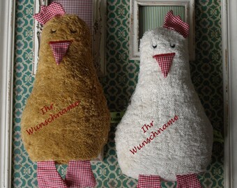 Kuscheltier Huhn personalisierbar