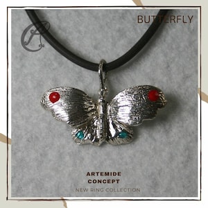 Pendant BUTTERFLY Ilim 925 silver. Butterfly charm for women