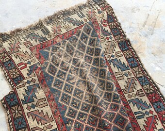 3'6 x 5'2 Antiker Kaukasischer Teppich / kleiner Vintage Teppich / Großer Teppich / Vintage Teppich / Kleiner Vintage Teppich