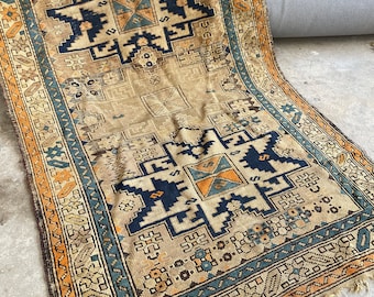 Antiker Shirvan Teppich #3083 / Kleiner Vintage Teppich