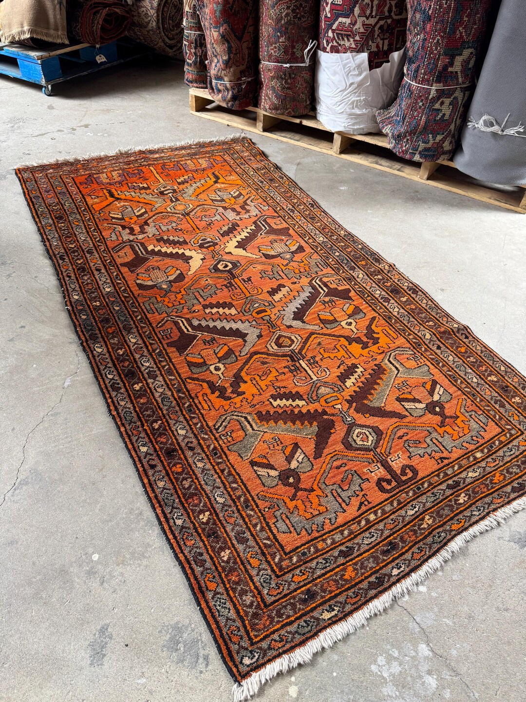 5x7 ヴィンテージ トライバルラグ / 小さなアンティークラグ