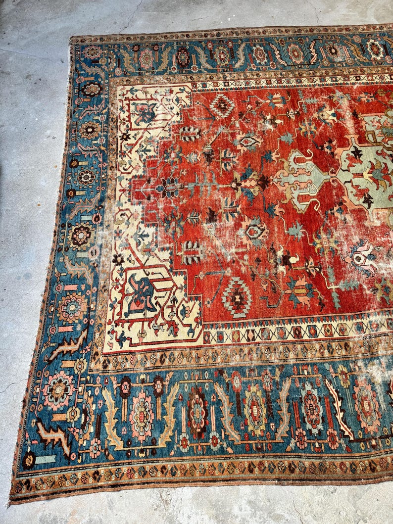 9’6 x 14’5 Extra Large Antique Rug / Vintage Wool Rug / Traditional Decor / Handmade Area Rug / Living Room Rug / Dining Room Rug #