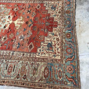 9’6 x 14’5 Extra Large Antique Rug / Vintage Wool Rug / Traditional Decor / Handmade Area Rug / Living Room Rug / Dining Room Rug #