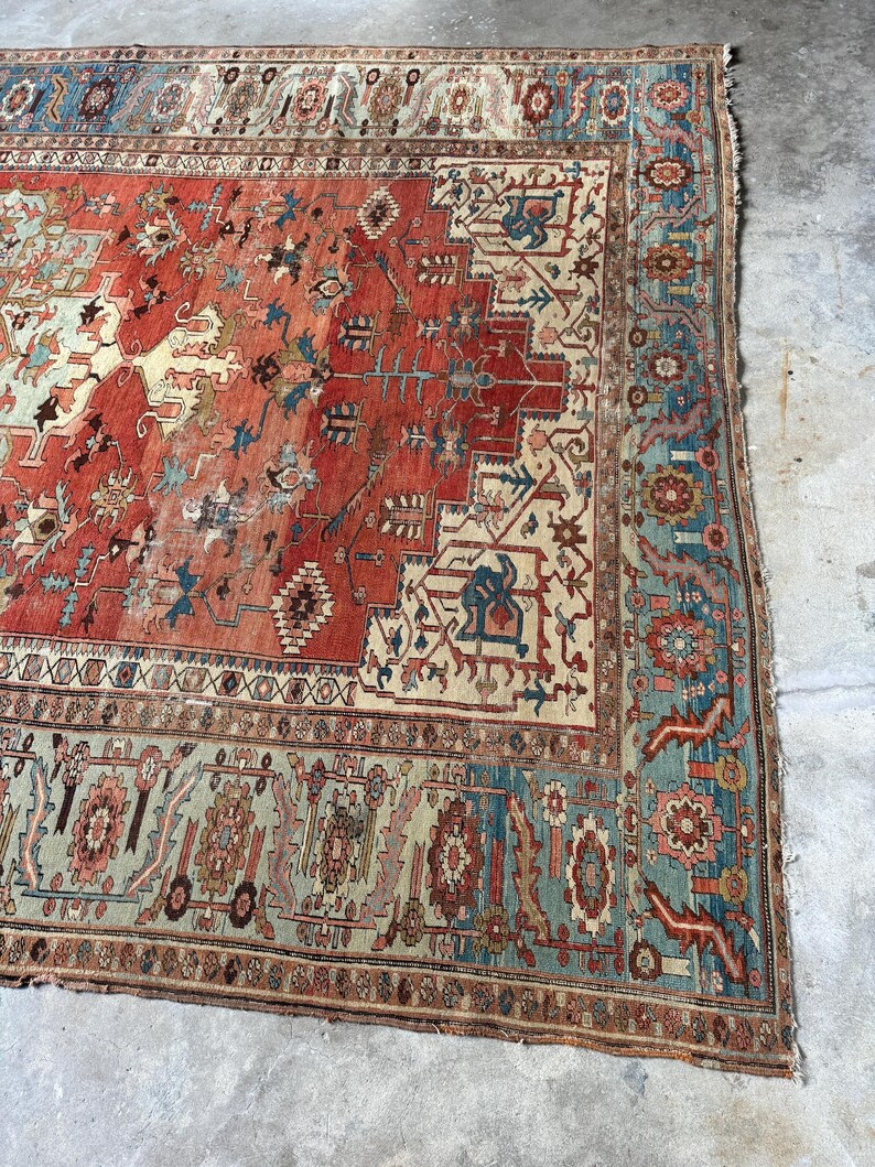 9’6 x 14’5 Extra Large Antique Rug / Vintage Wool Rug / Traditional Decor / Handmade Area Rug / Living Room Rug / Dining Room Rug #
